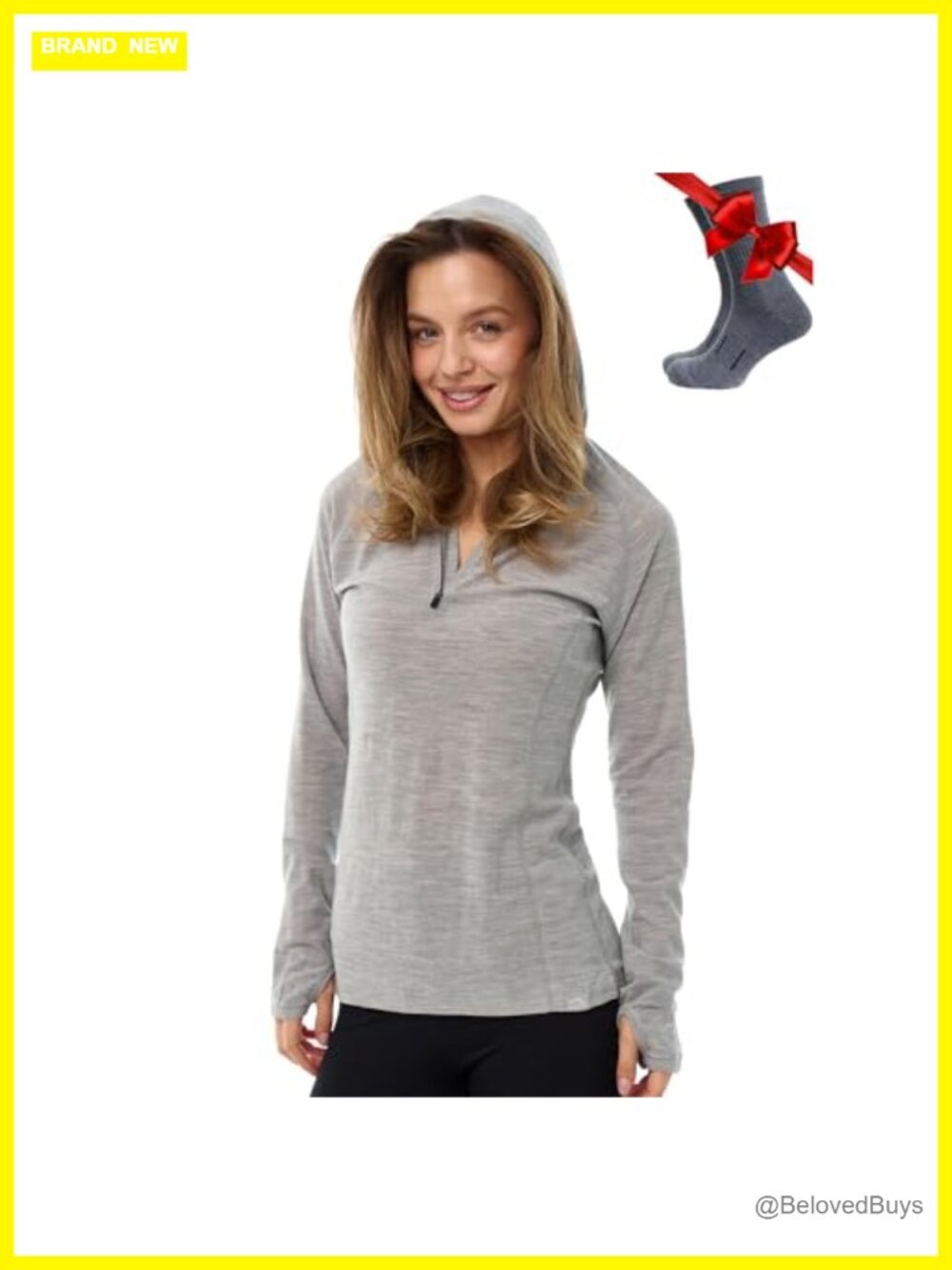 Merino Wool Half Zip Hoodie Women Active Base Layer